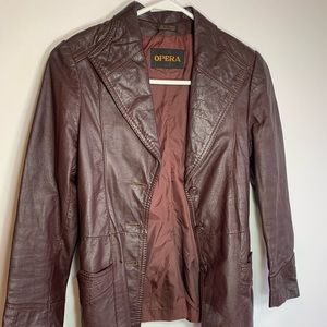Vintage Opera Burgundy Leather Jacket